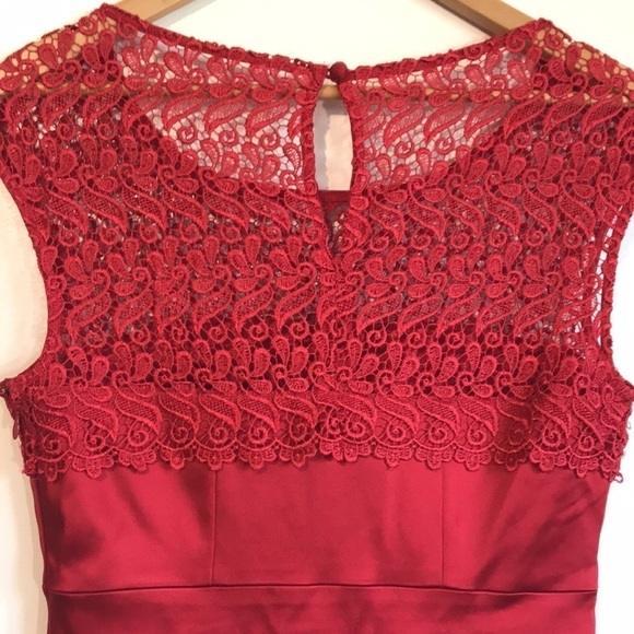JAX sleeveless lace jewel sheath dress size 4 red - Picture 7 of 12